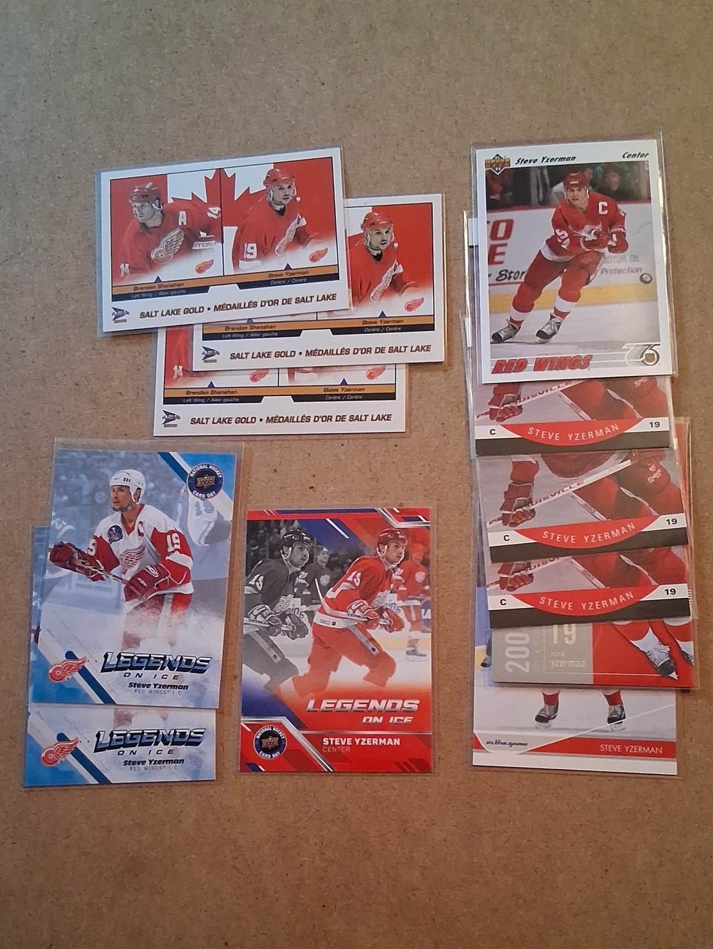 Vintage Steve Yzerman Hockey Trading Card Lot - Red
